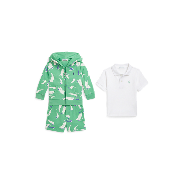 Riviera Toile Cotton Overall & Hat Set