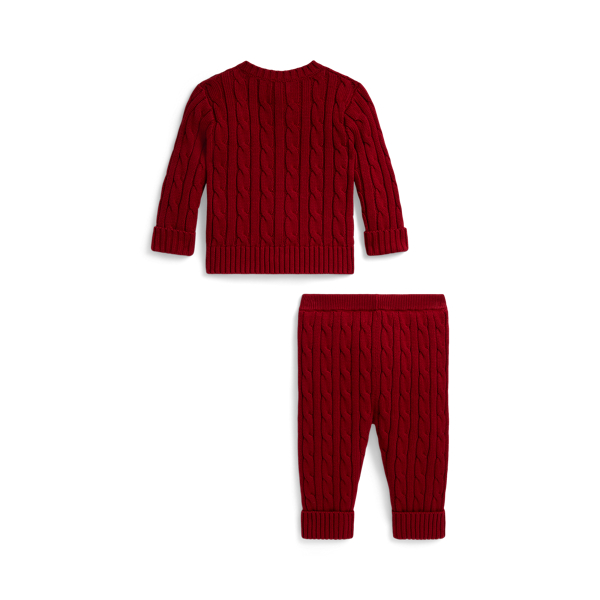 Cable-Knit Cotton Cardigan & Pant