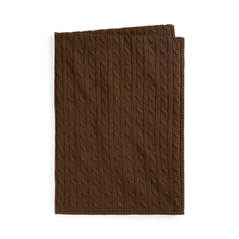 Детский плед Ralph Lauren Cable-Knit Cotton Baby Blanket, цвет: Шоколадный