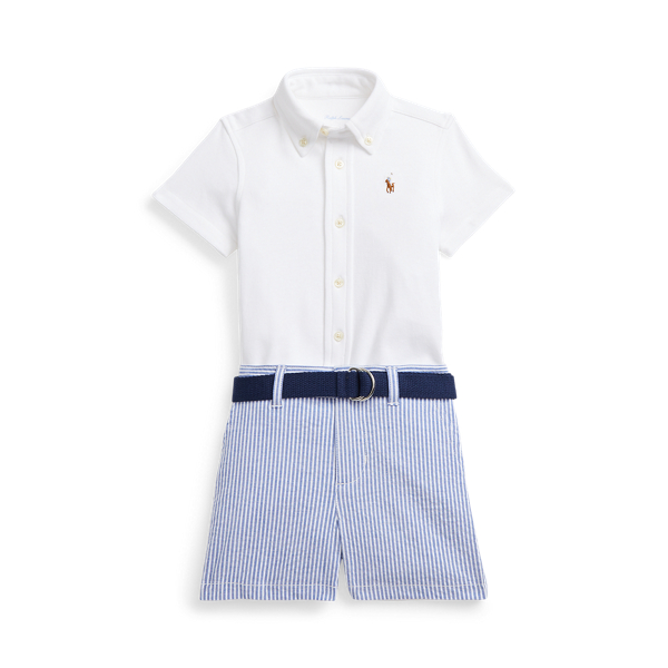 Cotton Shirt &amp; Seersucker Short Set