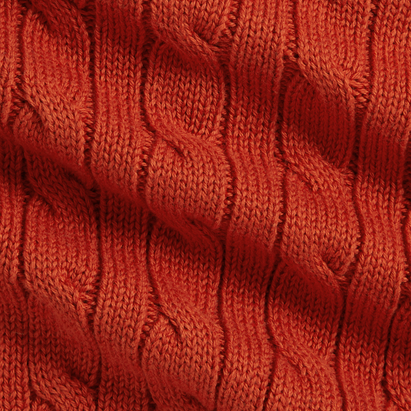Varsity Orange Cable-Knit Cotton Shawl Cardigan Baby Boy 3