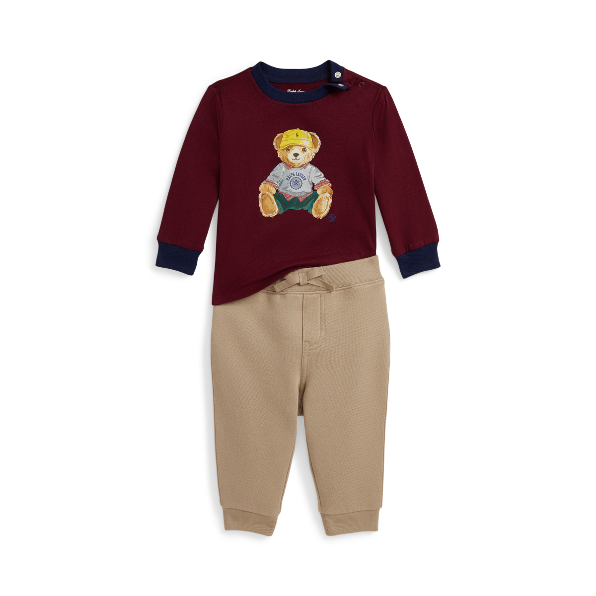 Polo ベア ジャージー Tシャツ & フリース パンツ セット