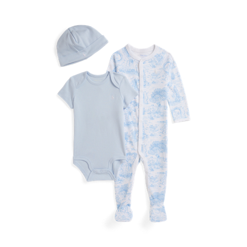 Ralph Lauren Toile Cotton 3-Piece Gift Set, цвет: Синий разноцветный