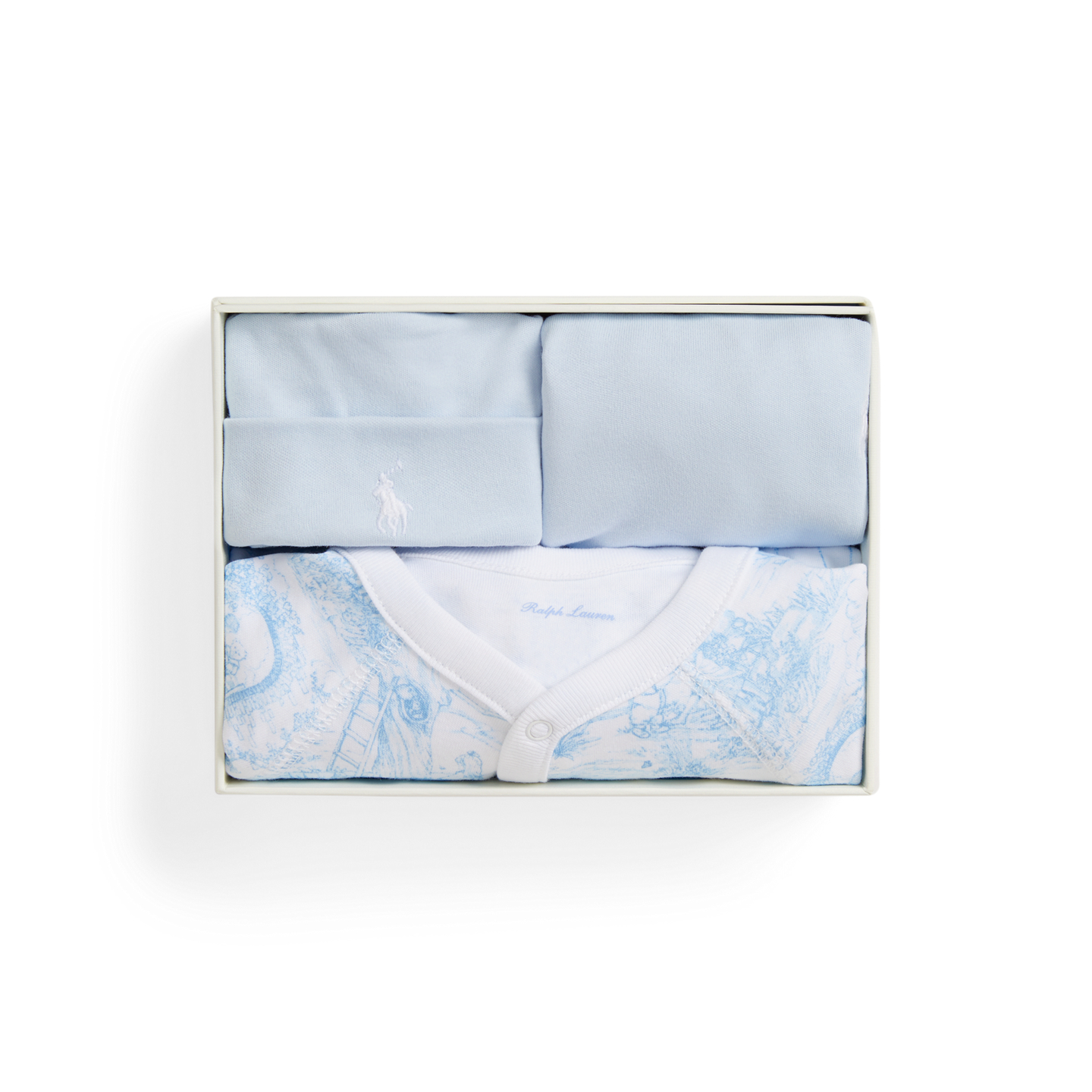 Ralph Lauren Toile Cotton 3-Piece Gift Set, цвет: Синий разноцветный — фото 3