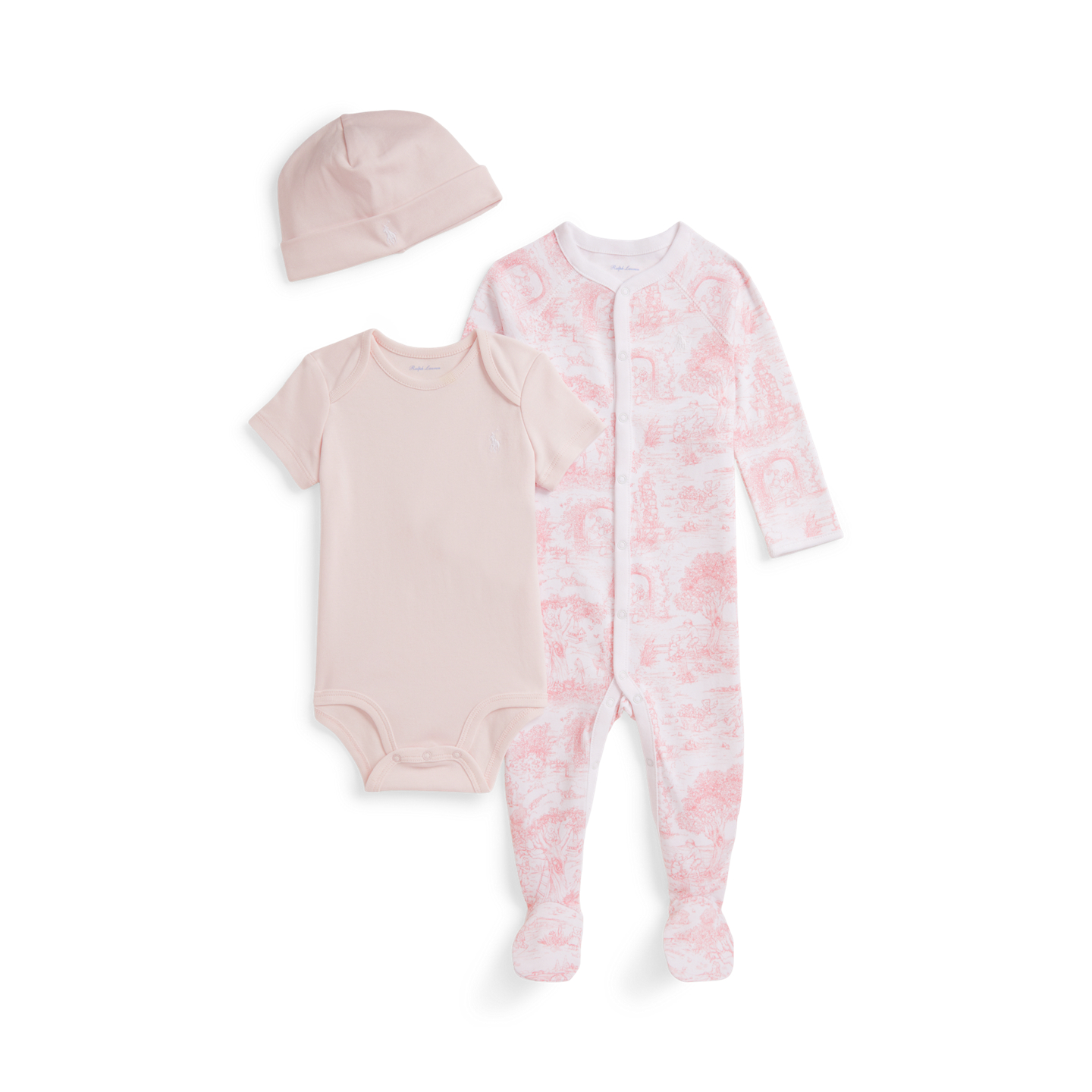 Ralph Lauren Toile Cotton 3-Piece Gift Set, цвет: Розовый разноцветный — фото 1