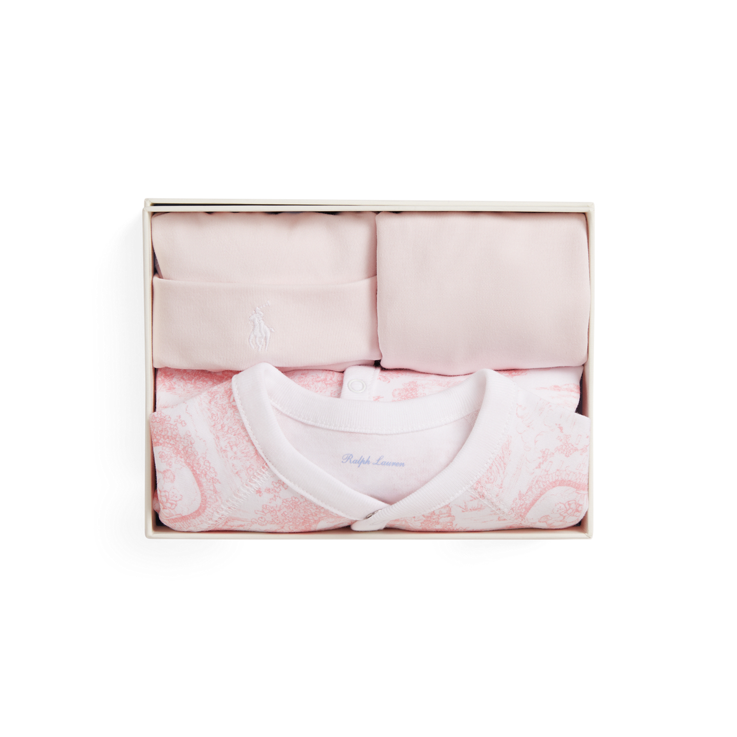 Ralph Lauren Toile Cotton 3-Piece Gift Set, цвет: Розовый разноцветный — фото 3