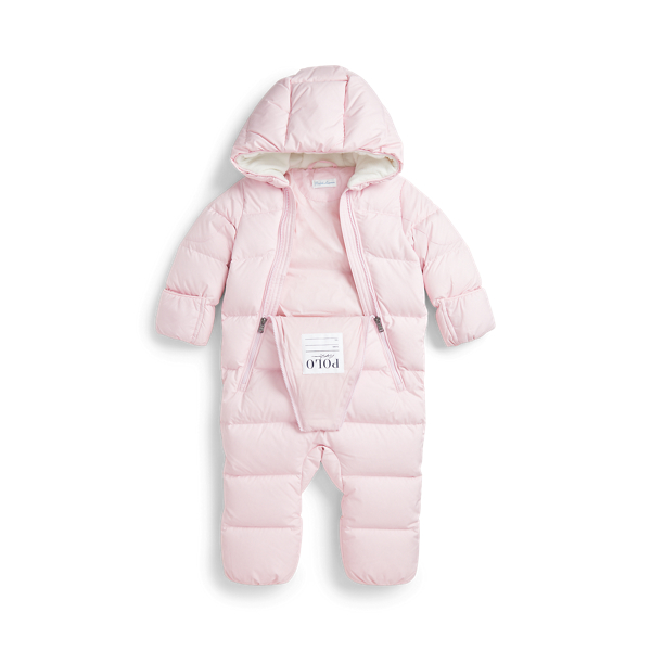 Down Hooded Bunting Baby Boy en Hint Of Pink 3
