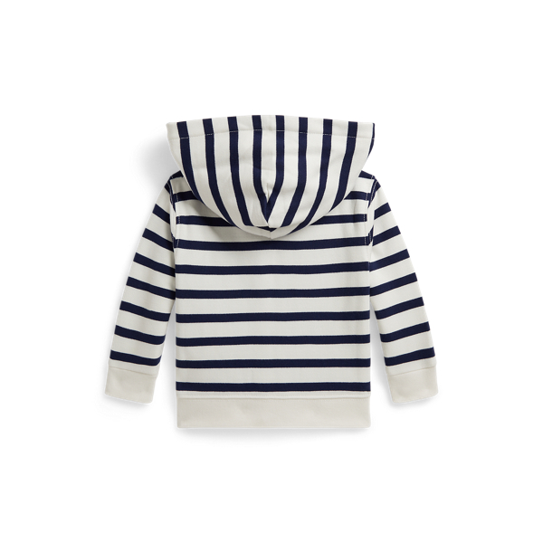 Newport Navy Polo Bear Striped Fleece Hoodie Baby Boy 2