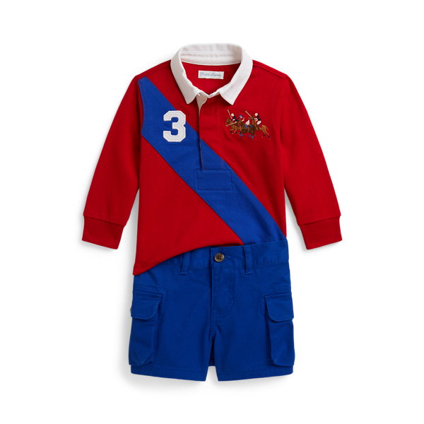 トリプルポニー ラグビー シャツ & ショートパンツ セット | ラルフ