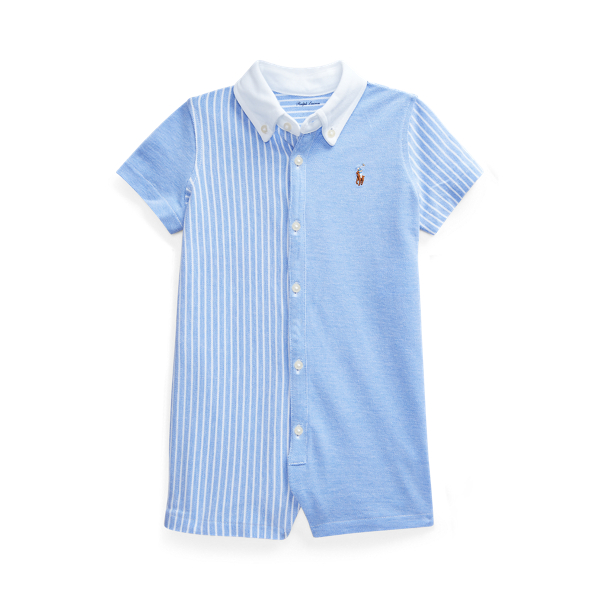 Knit Cotton Oxford Fun Shortall Baby Boy 1