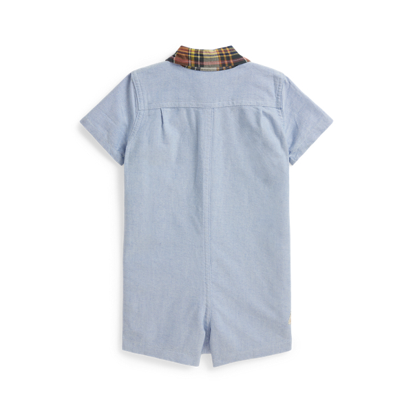 Blue Madras-Collar Cotton Oxford Shortall Baby Boy 2