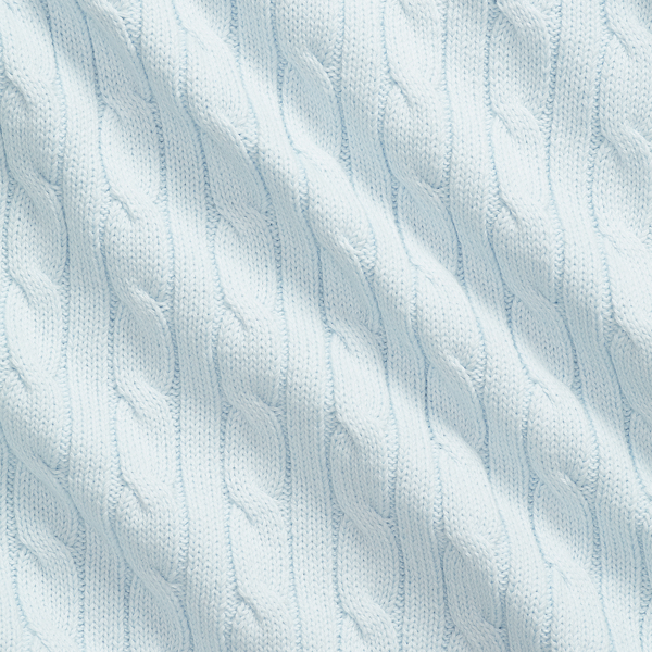 Baumwoll-Babydecke mit Zopfmuster Baby Boy in Perlenblau 2