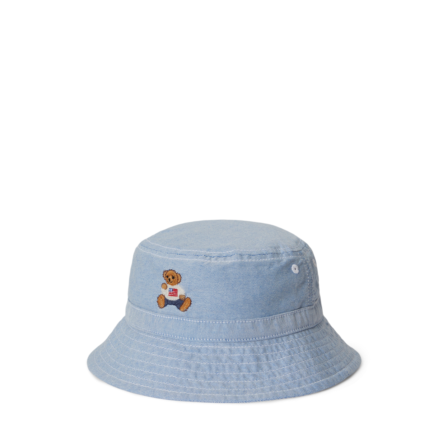 Детская панама Ralph Lauren Polo Bear Cotton Twill Bucket Hat, цвет: Синий — фото 1