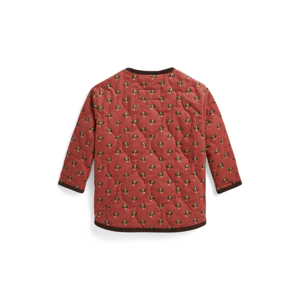 King Charles Convo Pink Quilted Dog Print Corduroy Jacket Baby Boy 2
