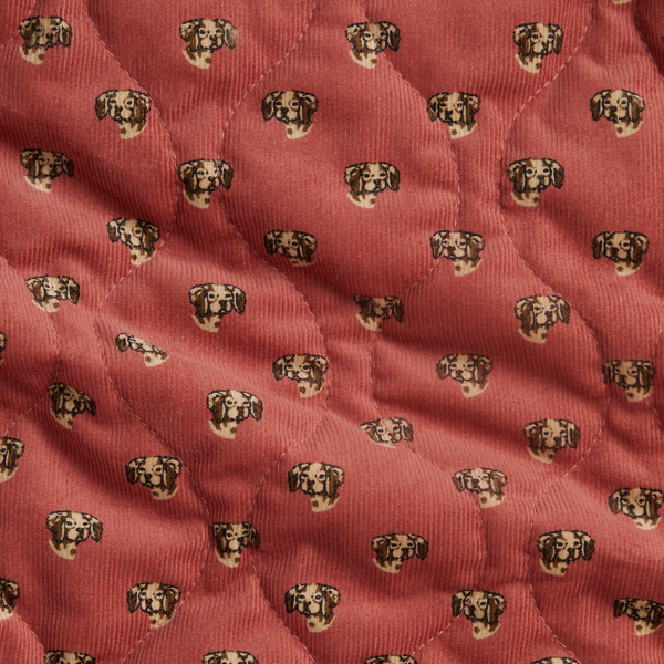 King Charles Convo Pink Quilted Dog Print Corduroy Jacket Baby Boy 3