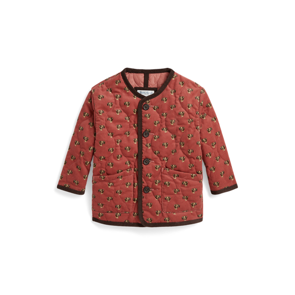 King Charles Convo Pink Quilted Dog Print Corduroy Jacket Baby Boy 1