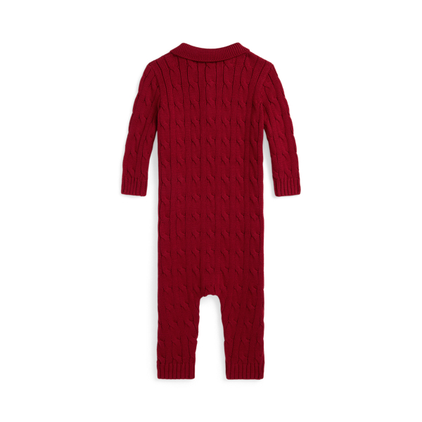 Cable-Knit Cotton Polo Coverall