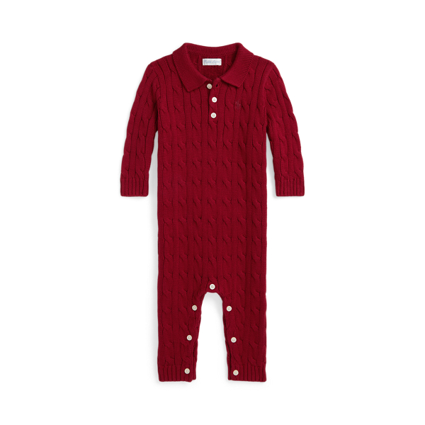 Cable-Knit Cotton Polo Coverall