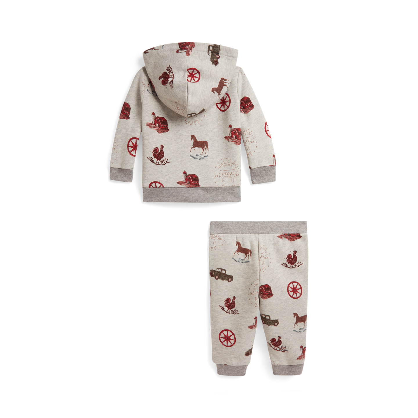 Детские комплекты Ralph Lauren Farm-Print Fleece Hoodie & Jogger Pant, цвет: С принтом — фото 1