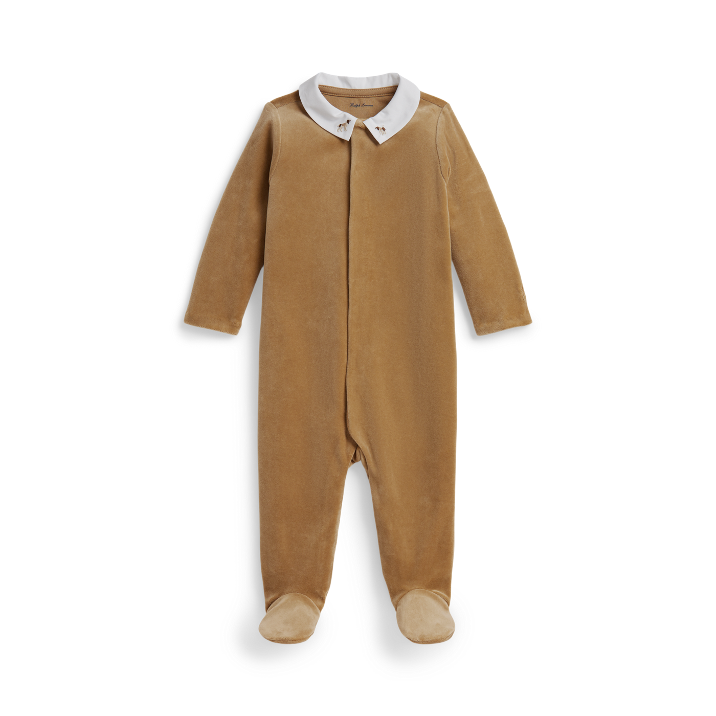 Embroidered Velour Footed Coverall view 1