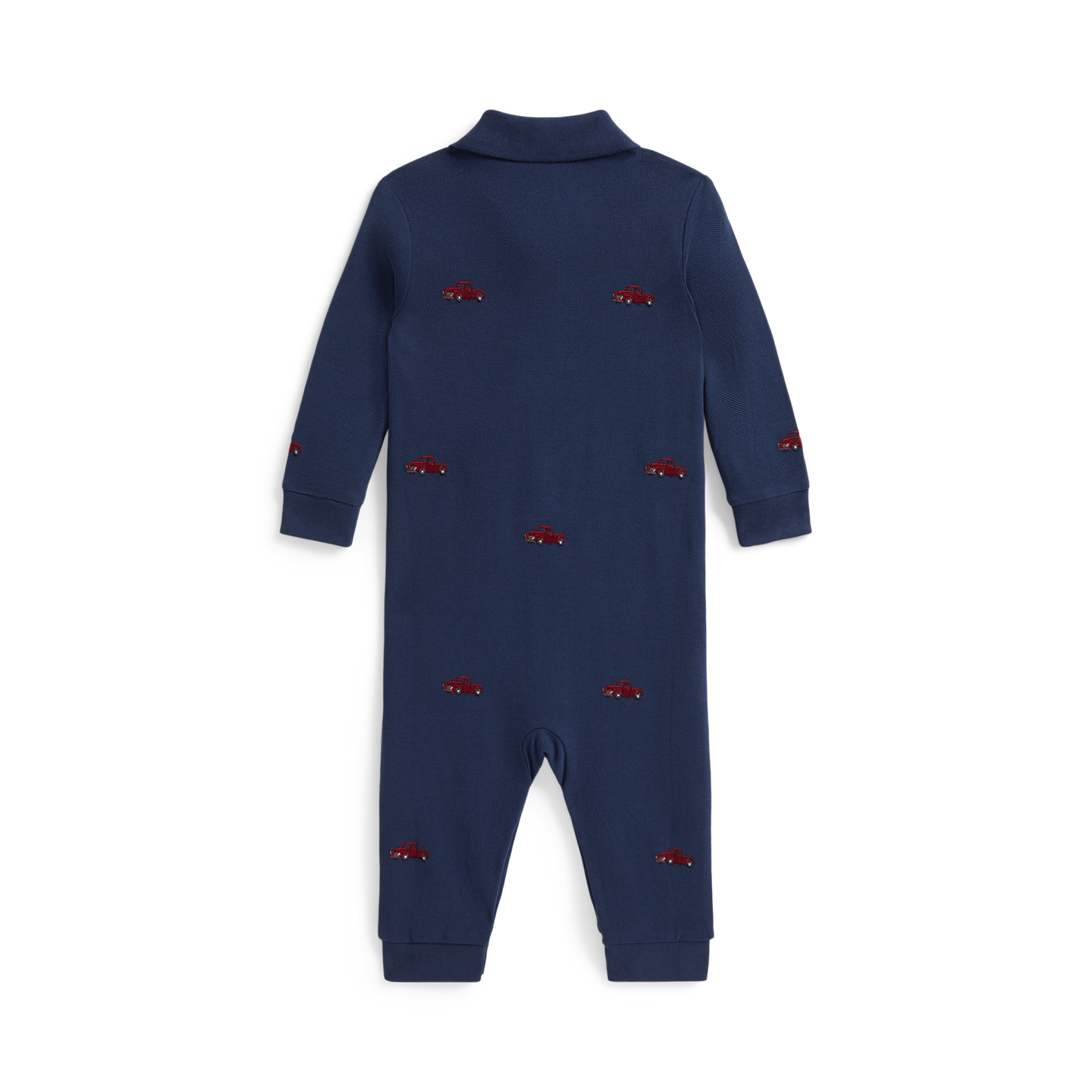 Детский комбинезон Ralph Lauren Truck-Embroidered Cotton Polo Coverall, цвет: Тёмно-синий — фото 1