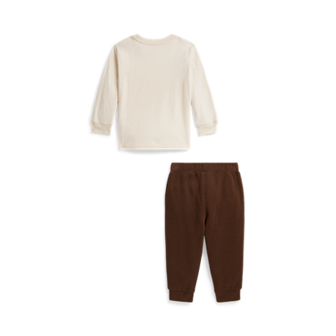 Детские комплекты Ralph Lauren Polo Bear Cotton Tee & Jogger Pant, цвет: Кремовый