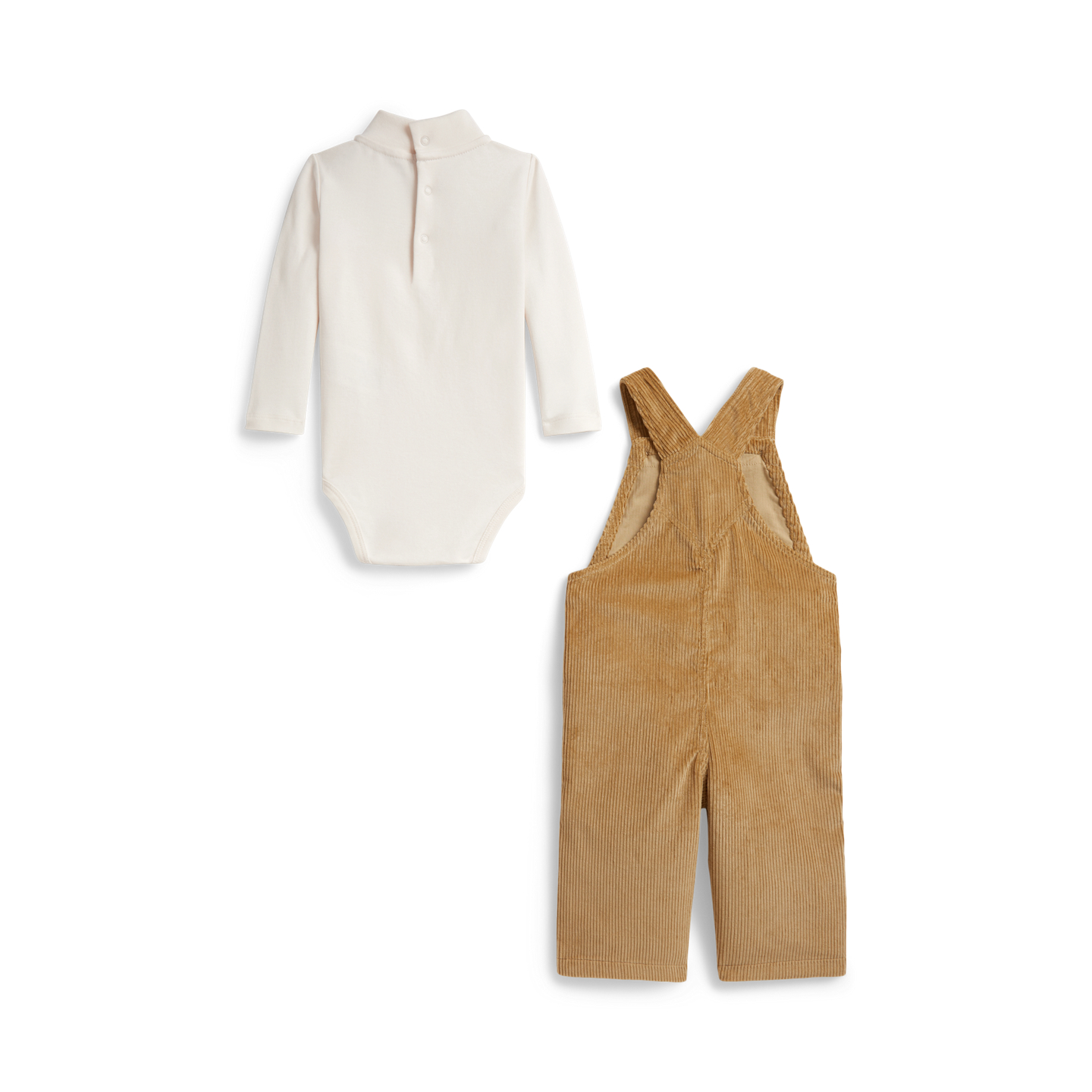 Детские комплекты Ralph Lauren Cotton Bodysuit & Corduroy Overall, цвет: Рыжевато-коричневый — фото 1