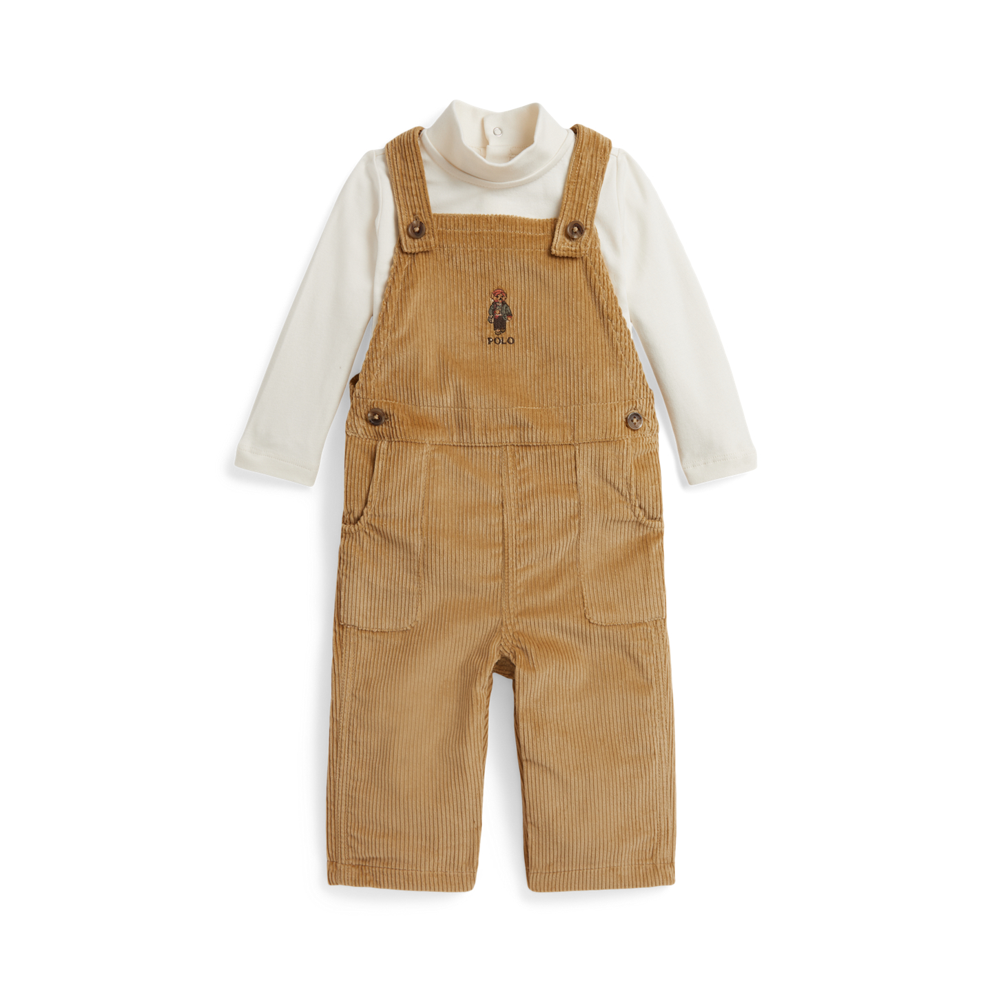 Детские комплекты Ralph Lauren Cotton Bodysuit & Corduroy Overall, цвет: Рыжевато-коричневый — фото 2