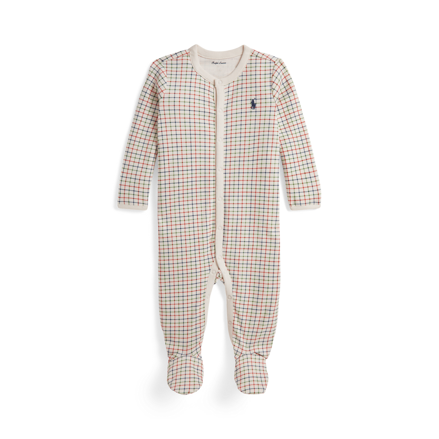 Детский комбинезон Ralph Lauren Tattersall Cotton Footed Coverall, цвет: Havenswood Tattersall — фото 2