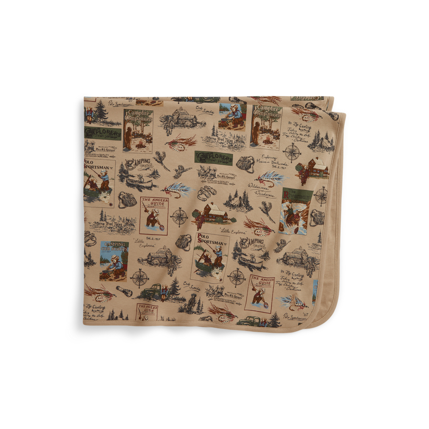Детский плед Ralph Lauren Polo Bear Cotton Blanket, цвет: С принтом — фото 1