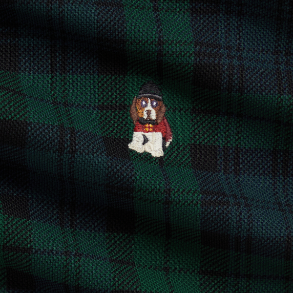Dog-Embroidered Cotton Mesh Coverall
