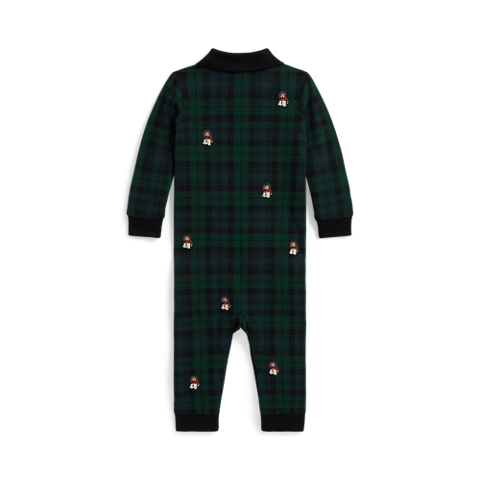 Детский комбинезон Ralph Lauren Dog-Embroidered Cotton Mesh Coverall, цвет: Blackwatch Tartan