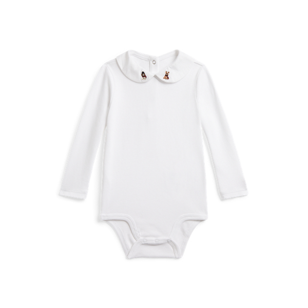 Dog-Embroidered Cotton Bodysuit