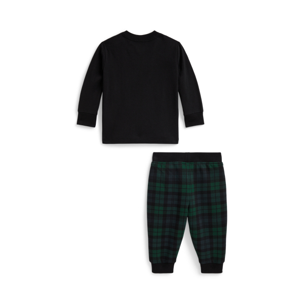 Polo Bear Tee & Plaid Fleece Trouser Set