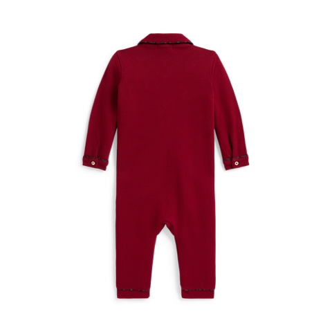 Детский комбинезон Ralph Lauren Cotton Mesh Coverall, цвет: Красный