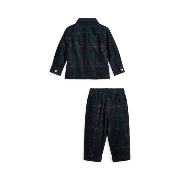Plaid Cotton Corduroy Shirt and Trouser 