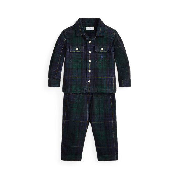 Plaid Cotton Corduroy Shirt and Trouser 