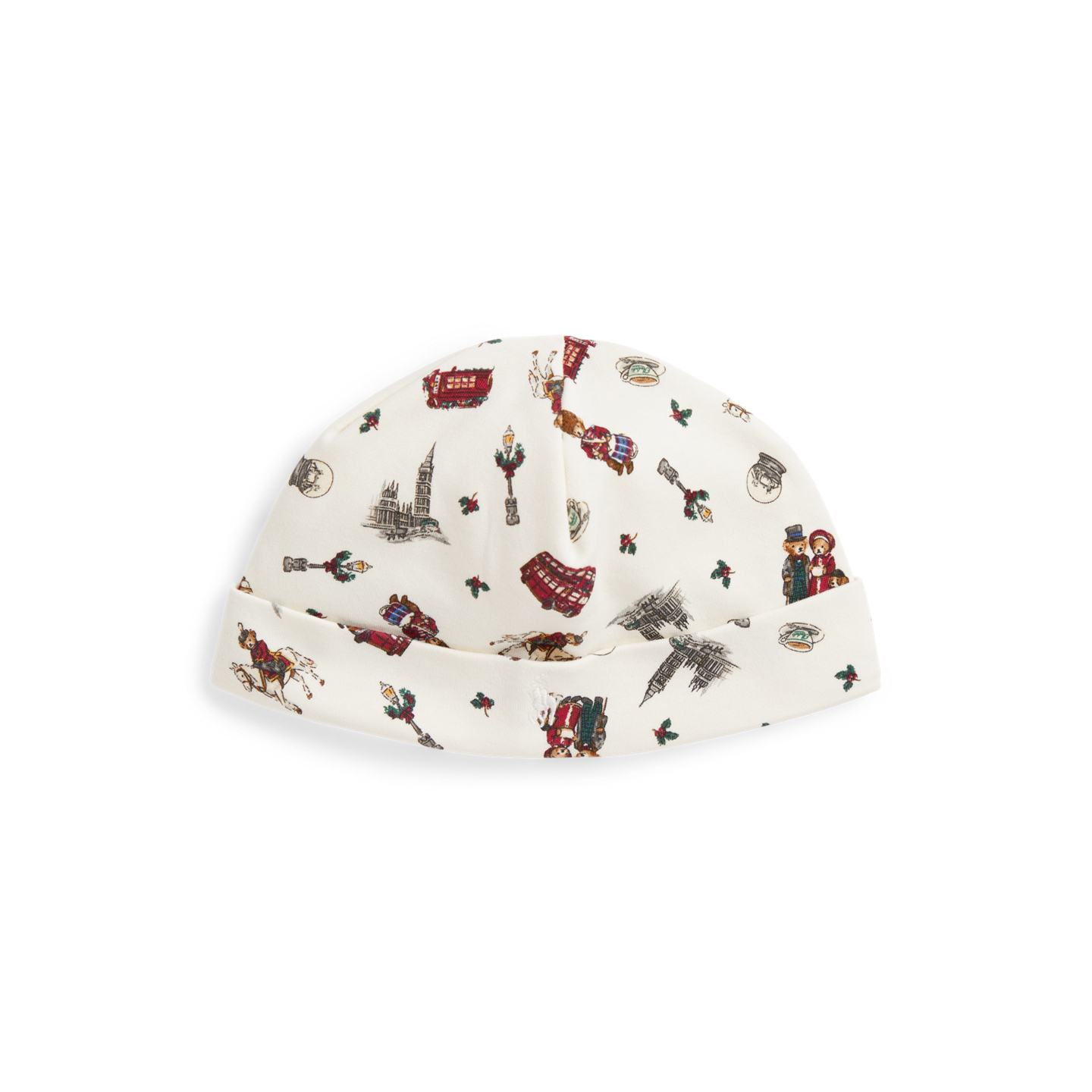 Детский головной убор Ralph Lauren Polo Bear Cotton Hat, цвет: Winter Bearville — фото 1