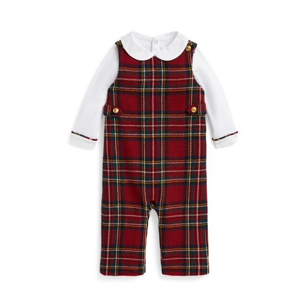 Cotton Bodysuit & Wool-Blend Overall