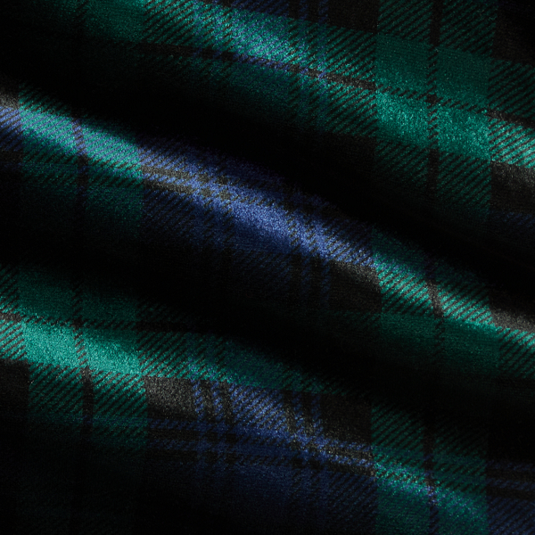 Plaid Velour Double-Breasted Coverall