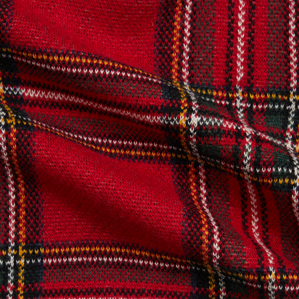 Plaid Cardigan & Cable-Knit Pant