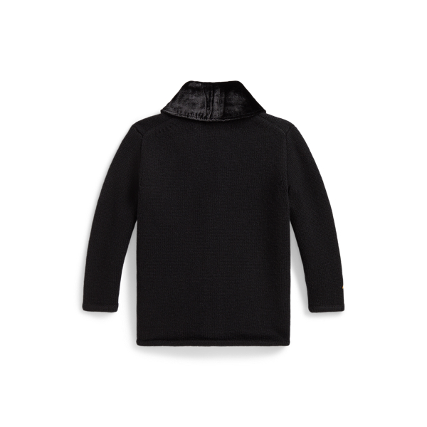 Velvet-Collar Wool Jumper Jacket