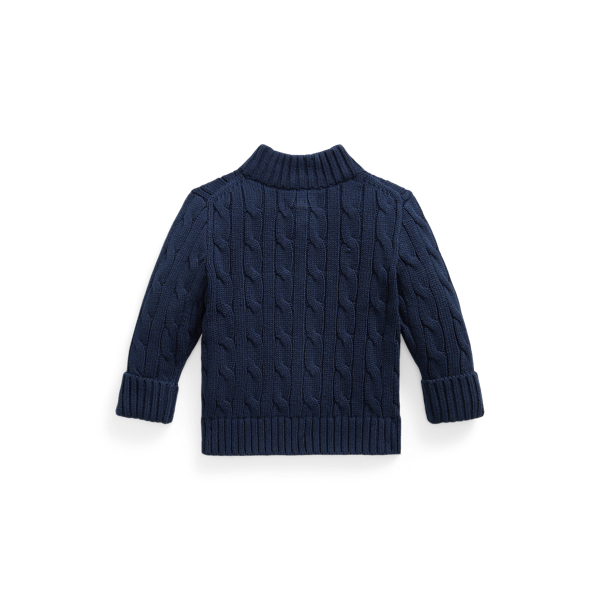 Polo Bear Cable Cotton Full-Zip Jumper