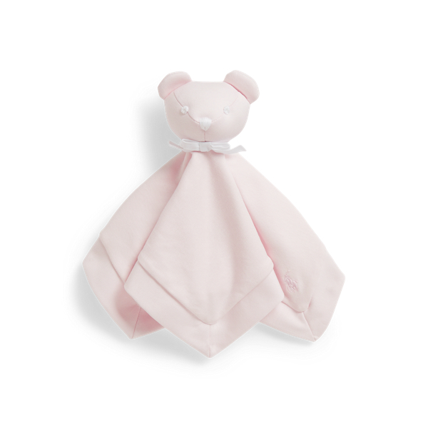Delicate Pink Cotton Interlock Bear Lovey Blanket Baby Boy 1