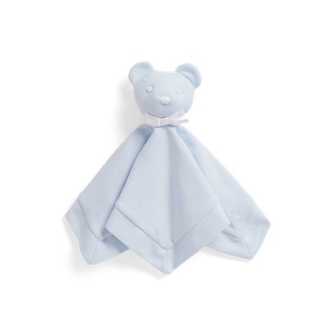 Детский плед Ralph Lauren Cotton Interlock Bear Lovey Blanket, цвет: Синий