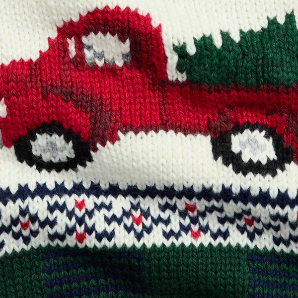 Maglia in cotone con furgone a intarsi