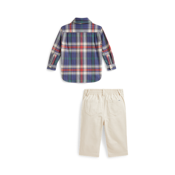 Plaid Cotton Shirt & Trousers