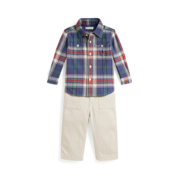 Plaid Cotton Shirt & Trousers