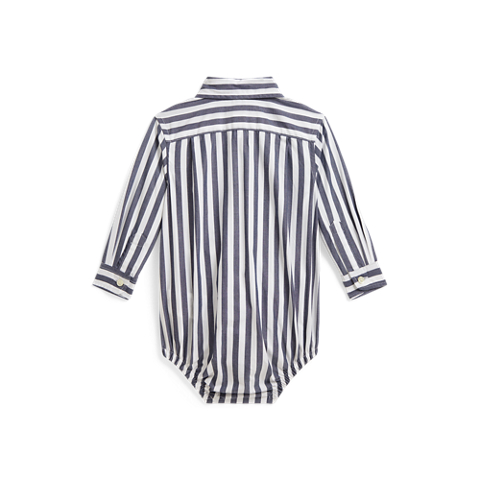 Боди для детей, хлопок, поплин, в полоску — Ralph Lauren, цвет: Тёмно-синий / Белый