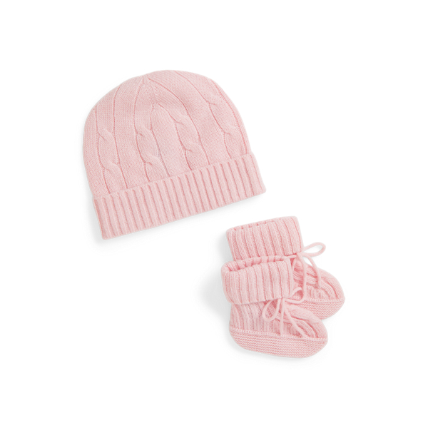 Kaschmirmütze und Babyschuhe im Set